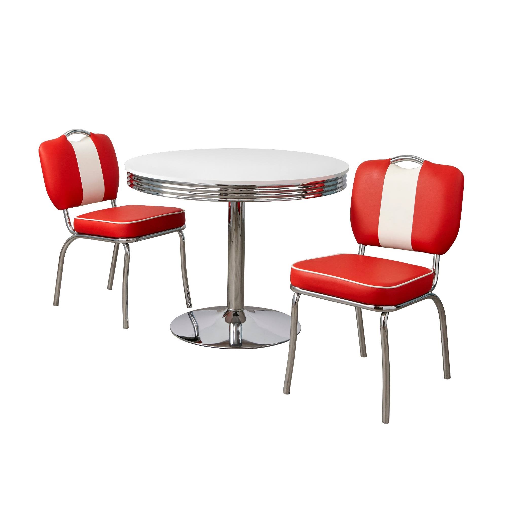 Simple Living Raleigh Retro Dining Set (Red/White - 3-Piece Sets)