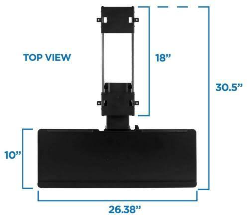 Mount-It! Under Desk Computer Keyboard and Mouse Tray, Black MI-7135
