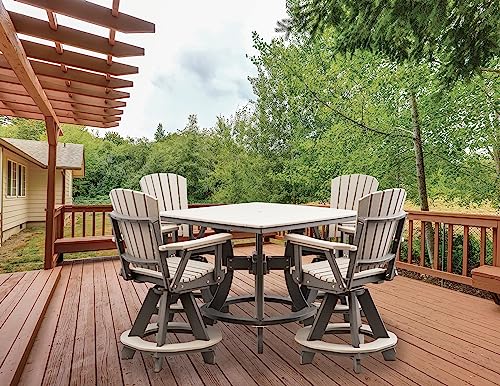 Grand Lake Amish Crafted 4 Person Poly Adirondack Counter Height Table Set (Dark Gray on Black)