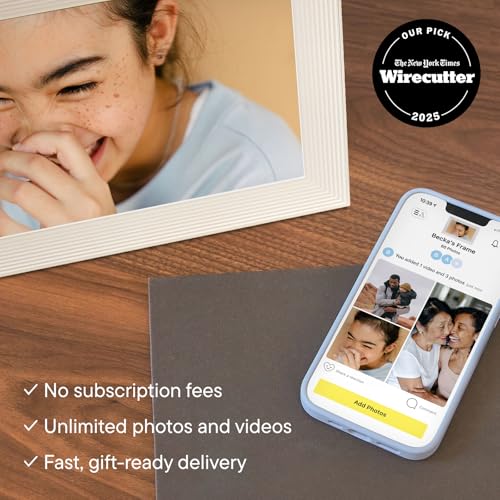 Aura Digital Picture Frame - 10.1" HD Mat Display | Wirecutter's Best Digital Frame for Gifting - Send Photos Directly from Your Phone from Anywhere | Quick & Easy Setup Over WiFi - Free App | Black