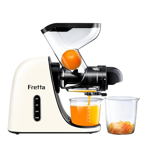 Juicer Machine, Slow Masticating Juicers, Juicer Machines Vegetable and Fruit, Juice Maker, Celery Juice Extractor, Easy to Clean Cold Press Juicer, BPA-Free(White)