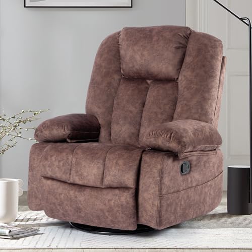 Recliner Chair Massage Rocker with Heated Modern Ergonomic Lounge 360 Degree Swivel Single Sofa Seat Living Room Lounge Recliners on Clearance Foam Filling