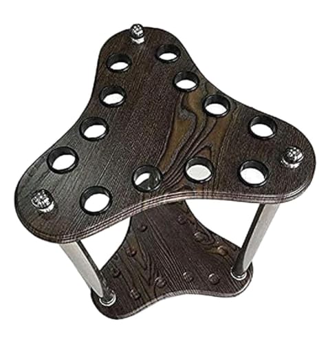 12-Hole Pool Cue Rack - Freestanding Wooden Billiard Stick Holder for Game Room, Home, or Club - Durable Snooker Cue Storage Organizer, Perfect for Pool Lovers