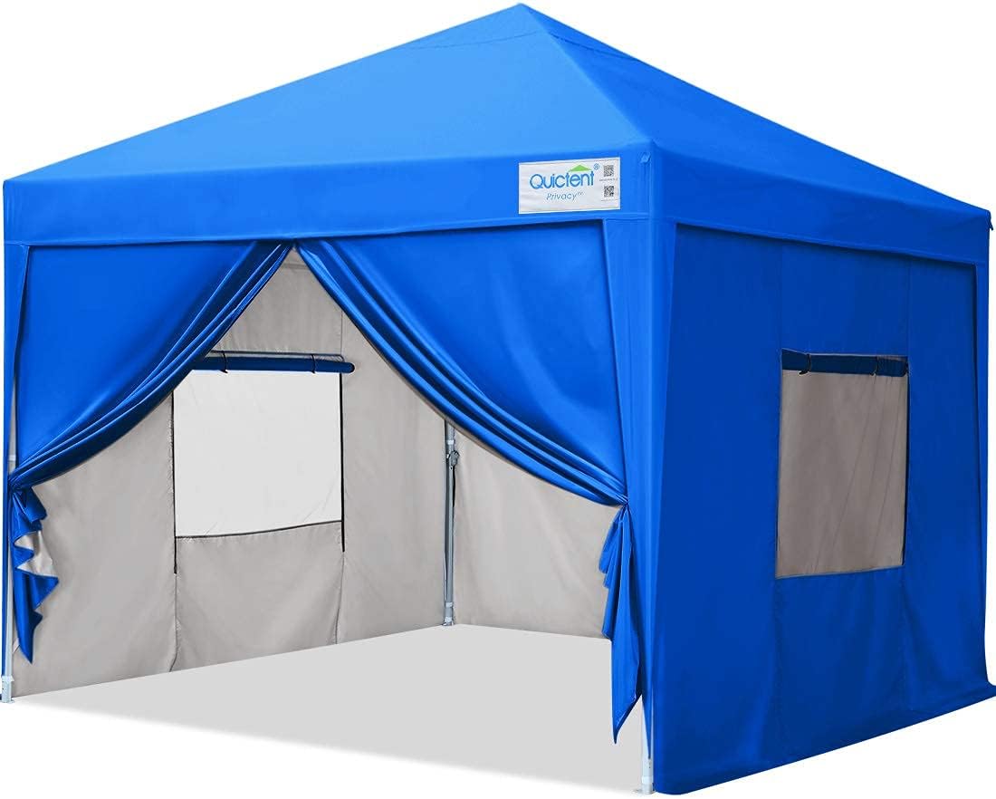 Quictent 8x8 Pop up Canopy Tent with Sidewalls Instant Outdoor Canopy Gazebo Tent Shelter Enclosed Waterproof (Beige)