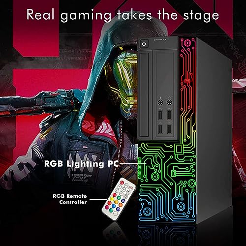 Dell RGB Gaming Desktop Computer PC, Intel Core i5, GeForce GT 1030 2GB GDDR5, 16GB RAM, 512GB SSD, 24 Inch HDMI Monitor, RGB Keyboard Mouse and Headset, WiFi, Windows 10 Pro (Renewed)