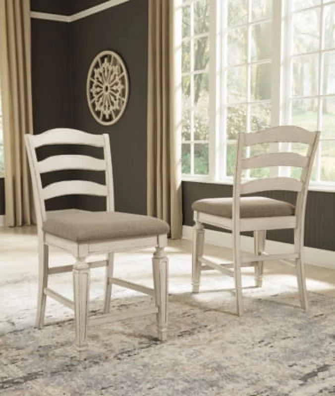 Signature Design by Ashley Realyn French Country 24.13 Counter Height Upholstered Barstool