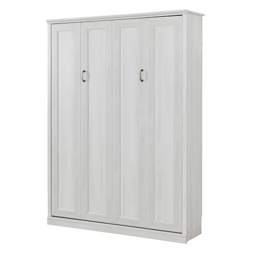 Queen Size Murphy Bed Wall Bed with a Storage Shelf, Space-Saving Wall Bed for Multipurpose Guest Room or Home Office - Gray