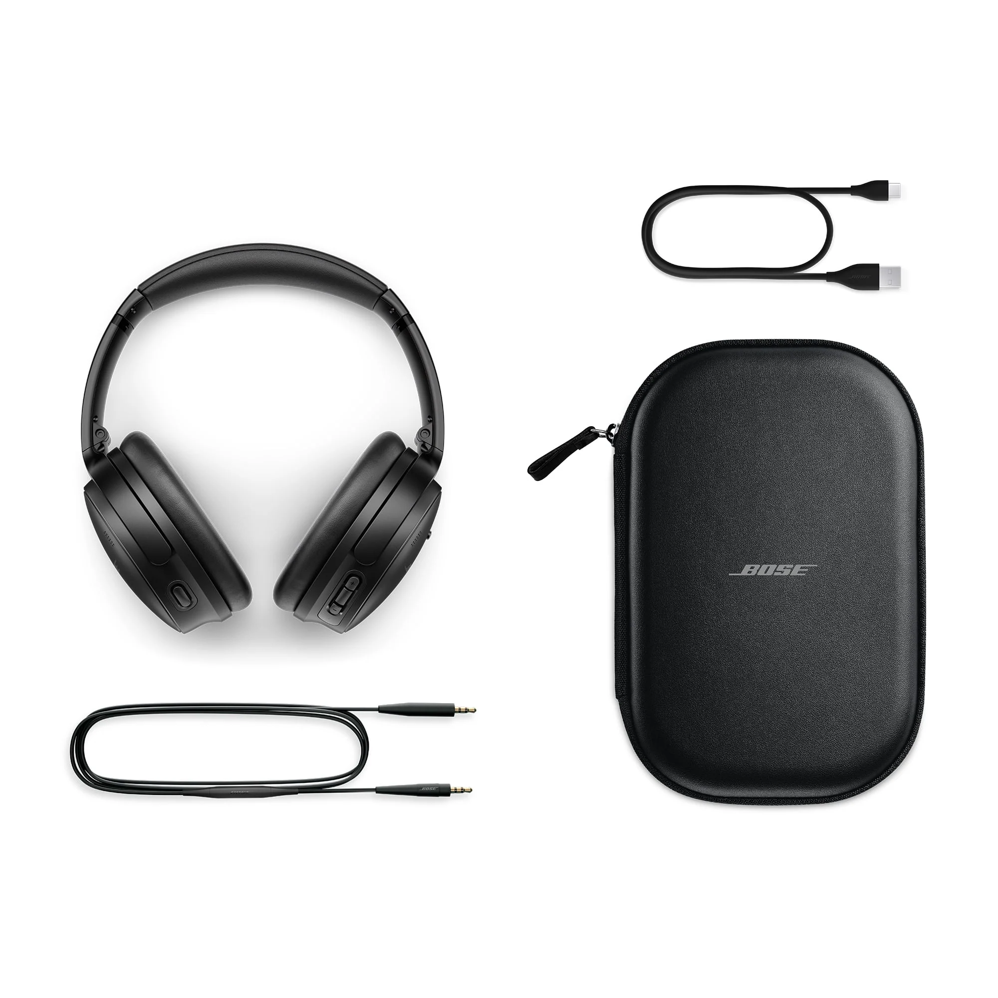 Bose QuietComfort Headphones Noise Cancelling Over-Ear Wireless Bluetooth Earphones, Black