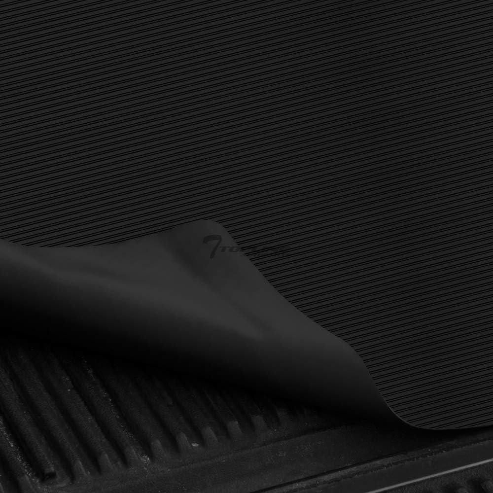 TLAPS 7422438816870 For Tacoma 2005-2022 6 Ft (72") Long Bed Black Rubber Horizontal Line Truck Bed Mat v2