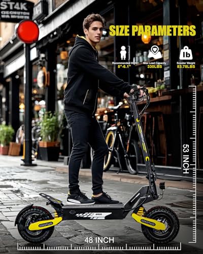 Electric Scooter for Adults, 1200W/2400W Off Road Motor Fast E Scooter, Up to 31/40 MPH Top Speed & 20/43 Miles Long Range, 11" Off-Road Tires, 330lbs MAX Load, Foldable