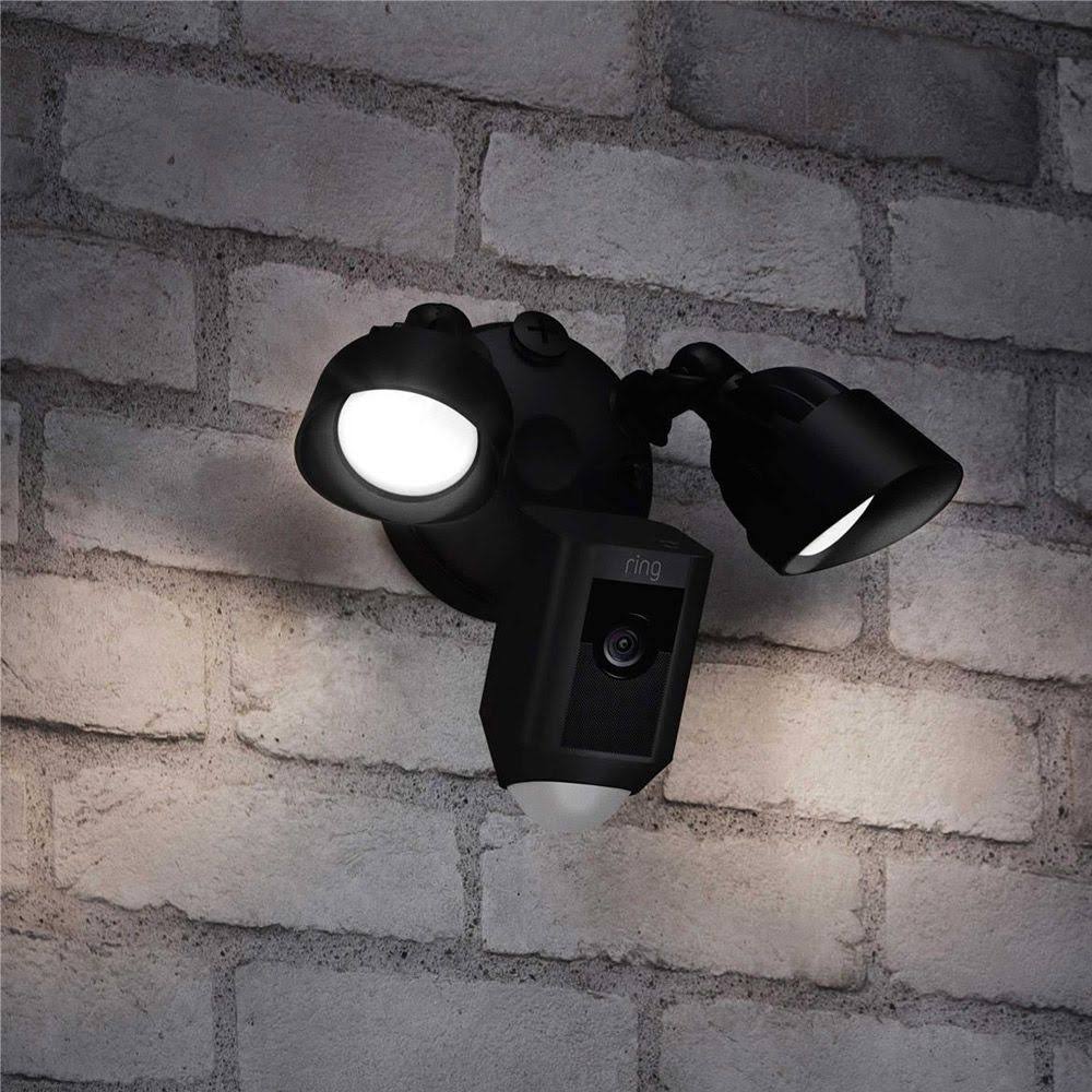 Ring Outdoor Wi-Fi Cam with Motion Activated Floodlight, Black (2-Pack)