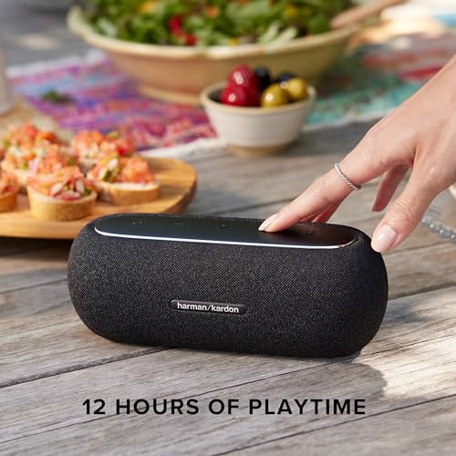 Harman Kardon Luna Speaker - Portable Bluetooth Speaker, IP67 Waterproof and Dustproof with Built in Battery (Black)