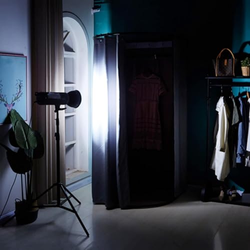 Clothing Store Fitting Room| Movable Changing Room for Boutique with Shading Fabric Cloth and Metal Frame| Dressing Room Room Divider Temporary Privacy Space(Grey,85x85x200cm)