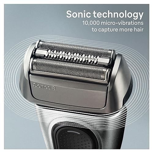 Braun Series 8 8577cc Electric Razor for Men, 4+1 Shaving Elements & Precision Long Hair Trimmer, 5in1 SmartCare Center, Close & Gentle Even on Dense Beards, PowerCase for Mobile Charging, Wet & Dry
