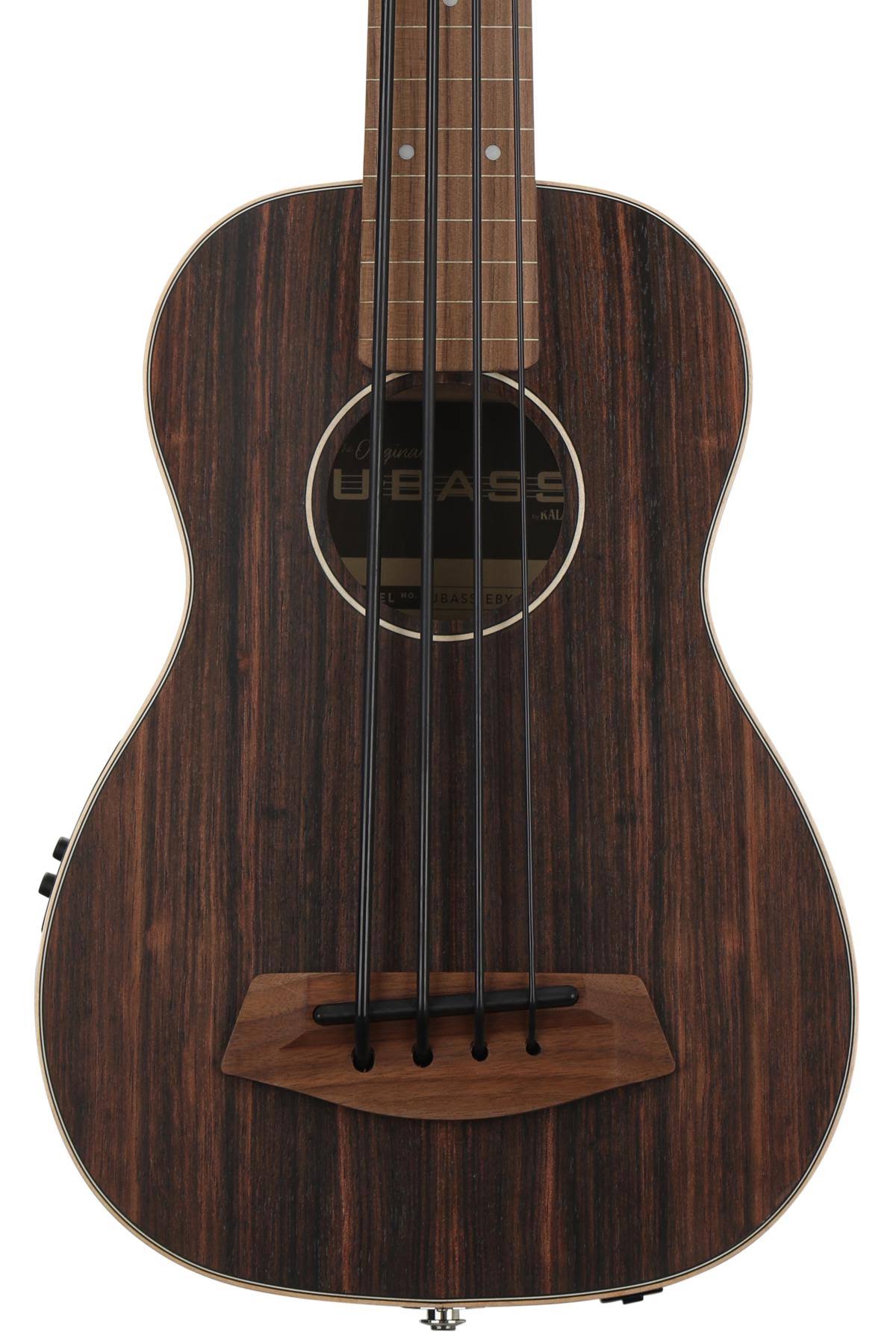 Kala Ubass-Eby-Fl Striped Ebony Fretless U-Bass Acoustic-Electric