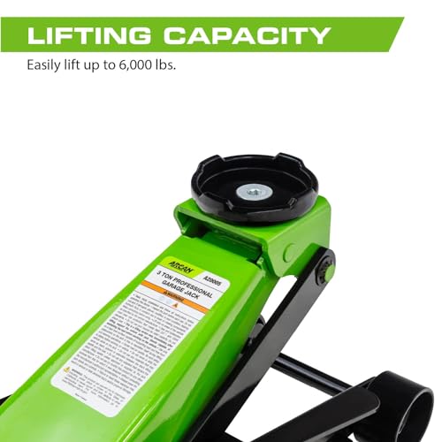 ARCAN Tools 3-Ton Quick Rise Aluminum Floor Jack with Dual Pump Pistons & Reinforced Lifting Arm (A20018_A20019)