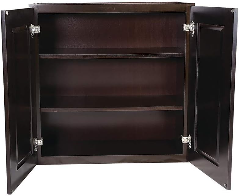 Design House 543066 Brookings Unassembled RTA (Ready-to-Assemble) Shaker Style Wall Kitchen Cabinet, 30x36x12, Espresso