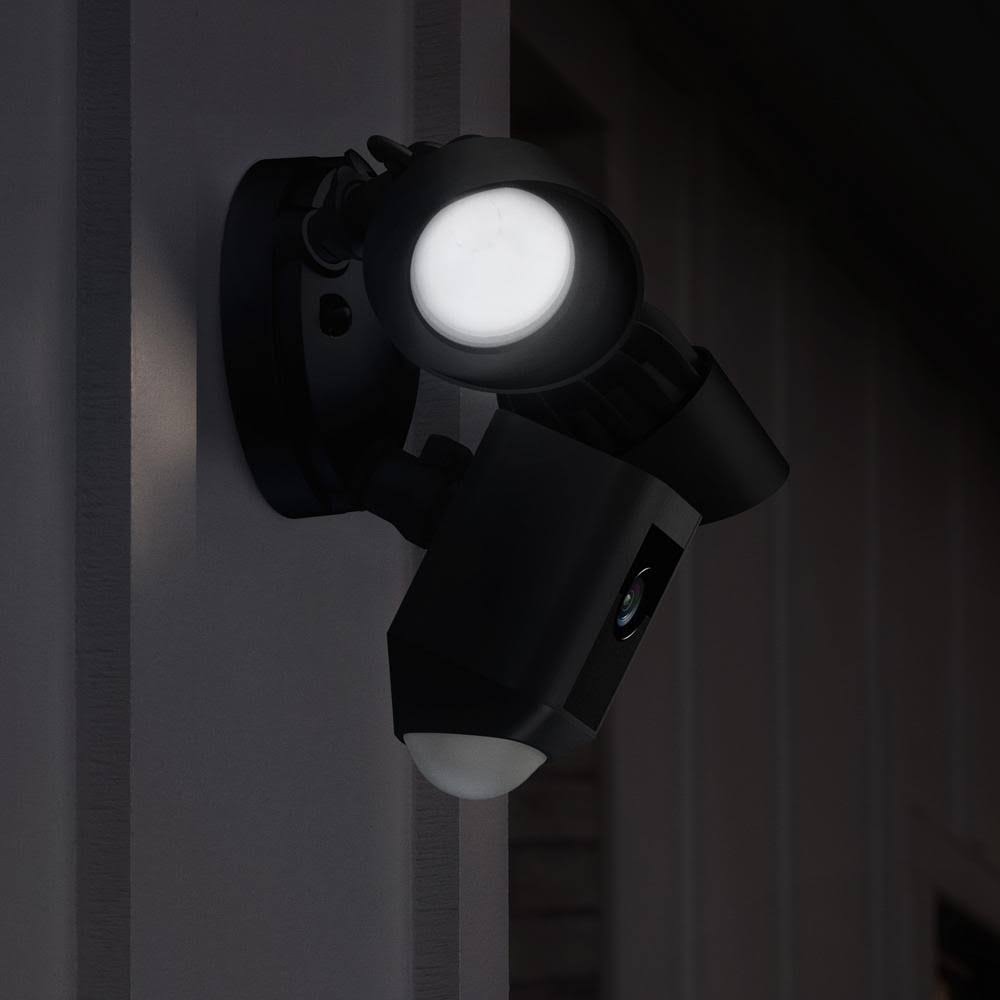 Ring Outdoor Wi-Fi Cam with Motion Activated Floodlight, Black (2-Pack)