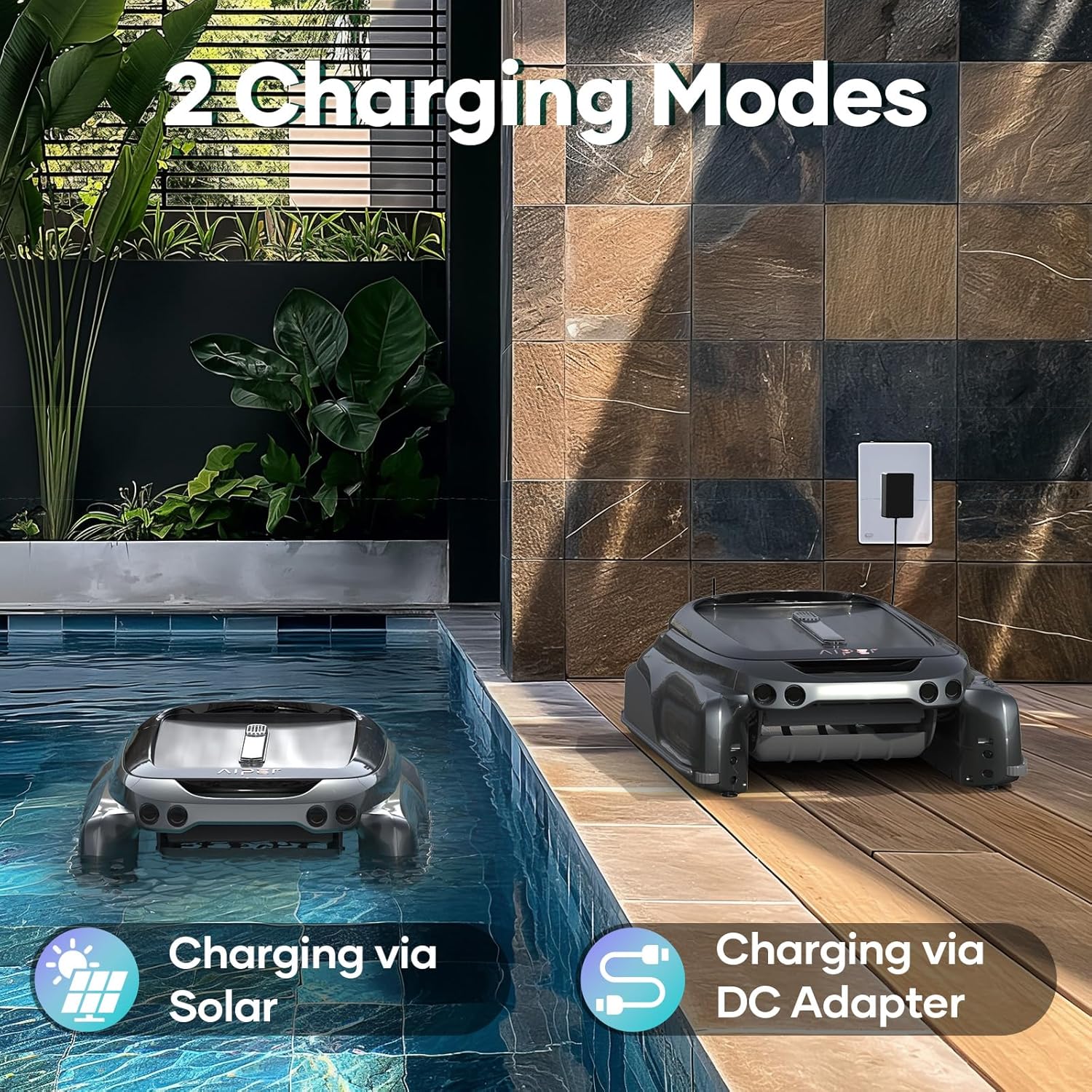 Aiper Surfer S1 Robotic Pool Skimmer with Aiper Scuba S1 Robotic Pool Cleaner
