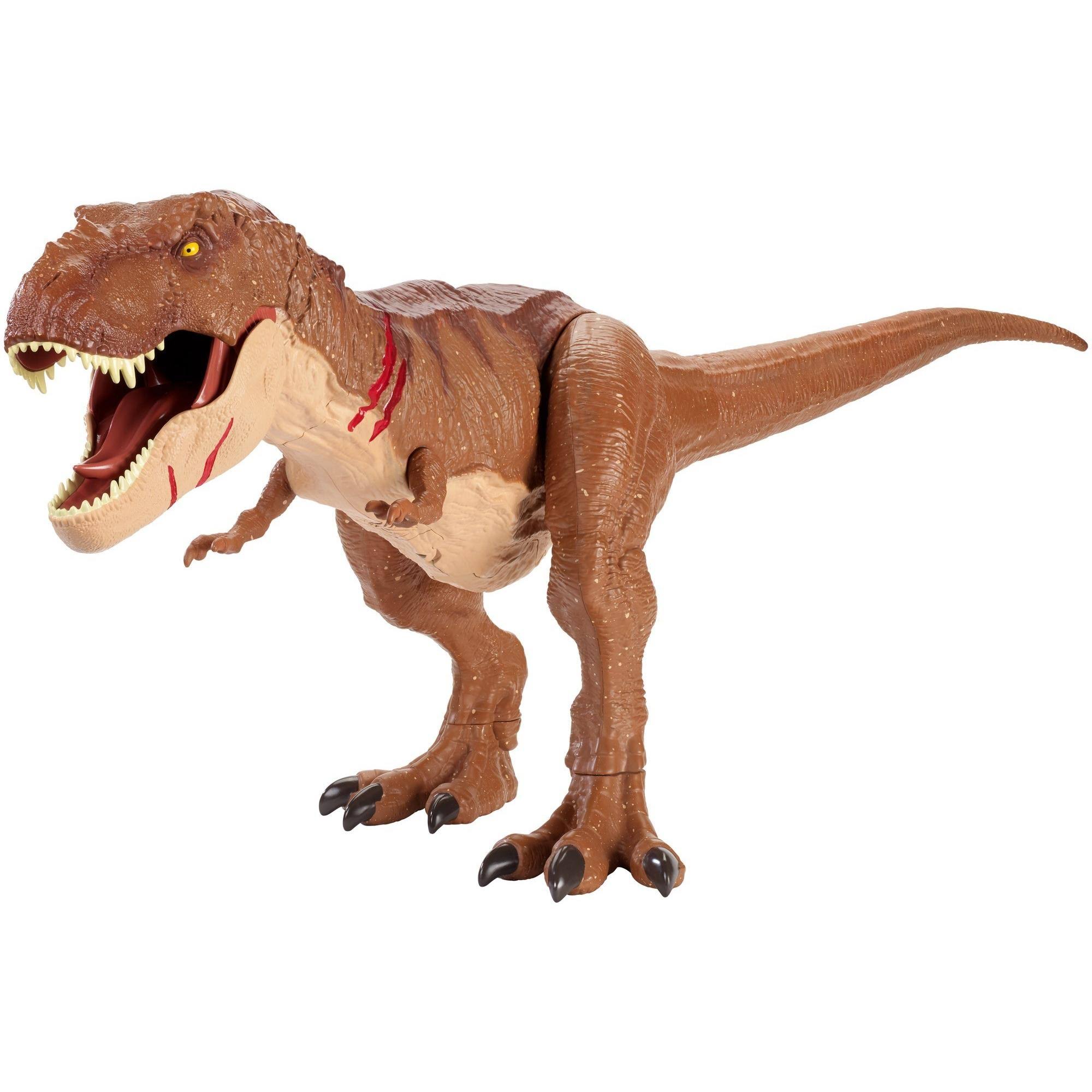 Jurassic World Battle Damage Roarin& Super Colossal Tyrannosaurus Rex