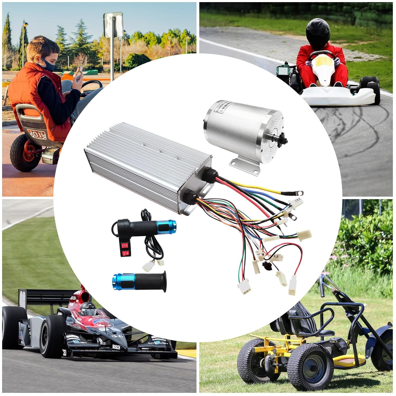 72V 3000W DC Brushless Electric Motor, High-Speed BLDC Brushless Motor with Controller Go Kart Brushless Motor for Electric Scooter E Bike Motorcycle Engine