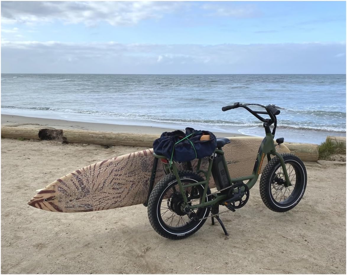 MBB Moped Surfboard Racks, by Moved By Bikes, Compatible with Mopeds or Electric Bikes with Tubular Cargo Racks, Longboards Shortboards SUP