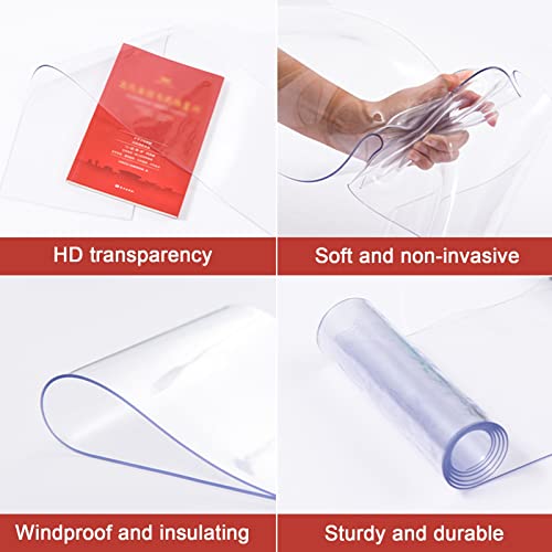 YJEUZCD PVC Strip Curtain, Waterproof Transparent Plastic Strip Door Curtain, Freezers Warehouse Doors Commercial Shop Clear Vinyl Strips, Custom Size