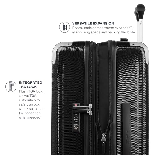 Travelpro Pathways 3 Hardside Expandable Luggage, 8 Spinner Wheels, Lightweight Hard Shell Suitcase, Carry On 21 Inch, Black Knight