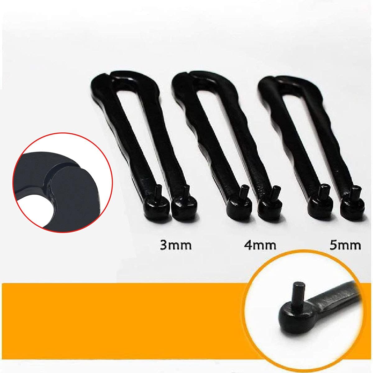 Universal Black Finish Steel Adjustable Face Spanner Wrench Pin Pliers For Round Nuts with Drilled Holes (3mm)