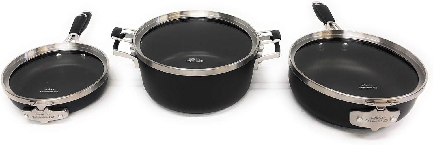 Calphalon Select 9pc Space Saving Hard-Anodized Nonstick Cookware Set