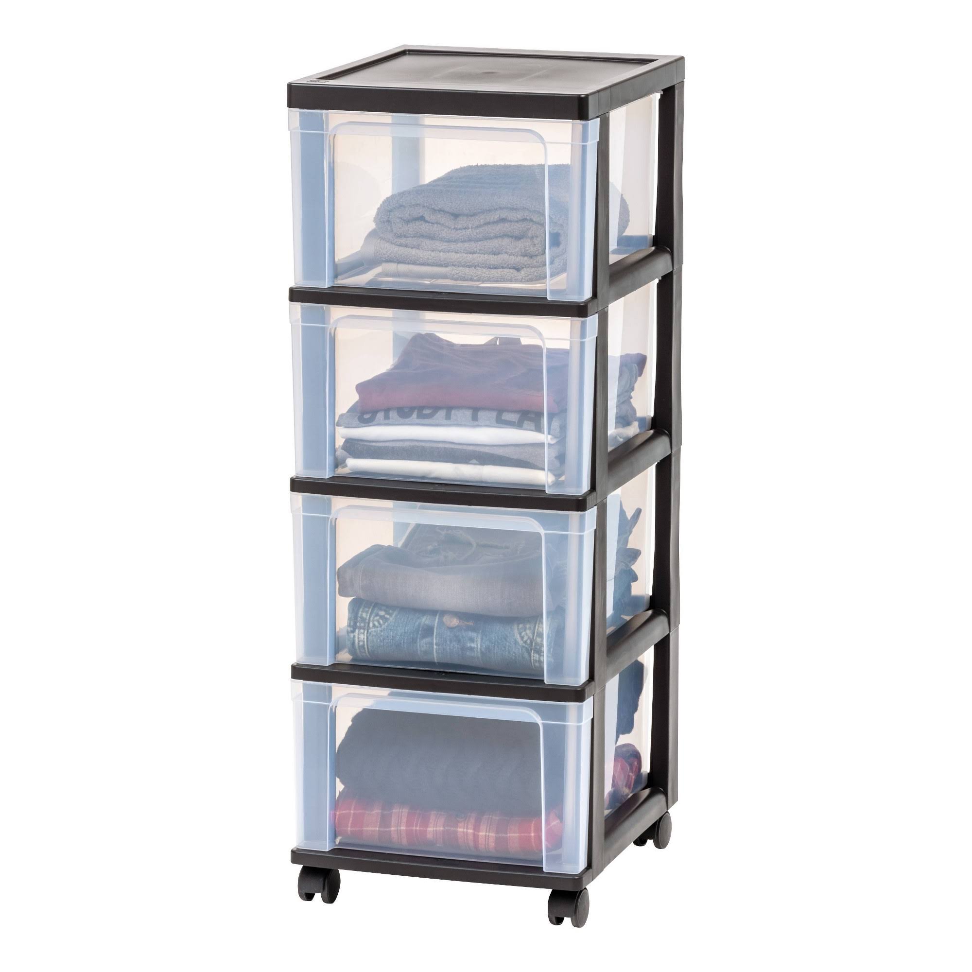 Iris 4-Drawer Narrow Cart, 2 Pack, Black | 575002