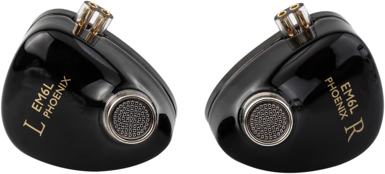 Linsoul SIMGOT EM6L 1DD + 4BA Hybrid Driver in-Ear Monitor, Gaming Earbud, HiFi IEM Earphone with 3D-Printed Resin Housing, Detachable OFC Silver-Plated Cable for Musician Audiophile