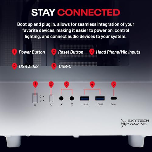 Skytech Blaze4 Mini Gaming PC Desktop, Ryzen 7 5700 3.7 GHz (4.6GHz Turbo Boost), NVIDIA RTX 4060 8GB GDDR6X, 1TB SSD, 16GB DDR4 RAM 3200, 650W Gold PSU, Wi-Fi, Win 11 Home