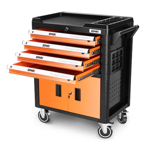 DNA MOTORING 7-Drawer Rolling Tool Cabinet Chest with Keyed Locking System Non-Slip Mat, for Garage Warehouse Workshop, Green, TOOLS-00399