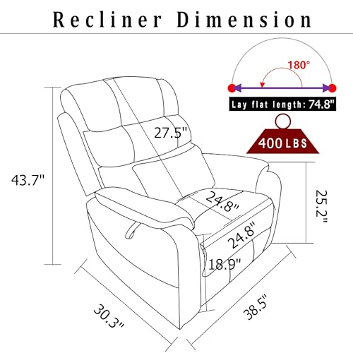 Power Lift Chair Lay Flat Recliner Infinite Position Electric Dual Motor Stand Up Lift Chair with Massage and Heat for Adults,Heavy Duty Recliners with 2 Remote Controls and Two Cup Holders