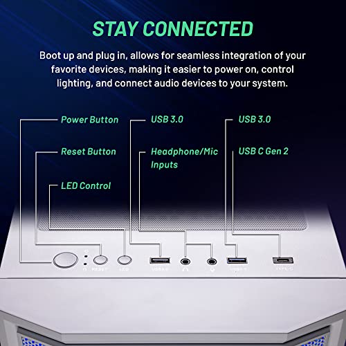 Skytech Shadow Gaming PC, Intel i5 4.3GHz Turbo Boost, NVIDIA RTX 3060 12GB GDDR6, 1TB NVME, 16GB DDR4 RAM 3200, 600W GOLD PSU, Wi-Fi, Win 11 Home