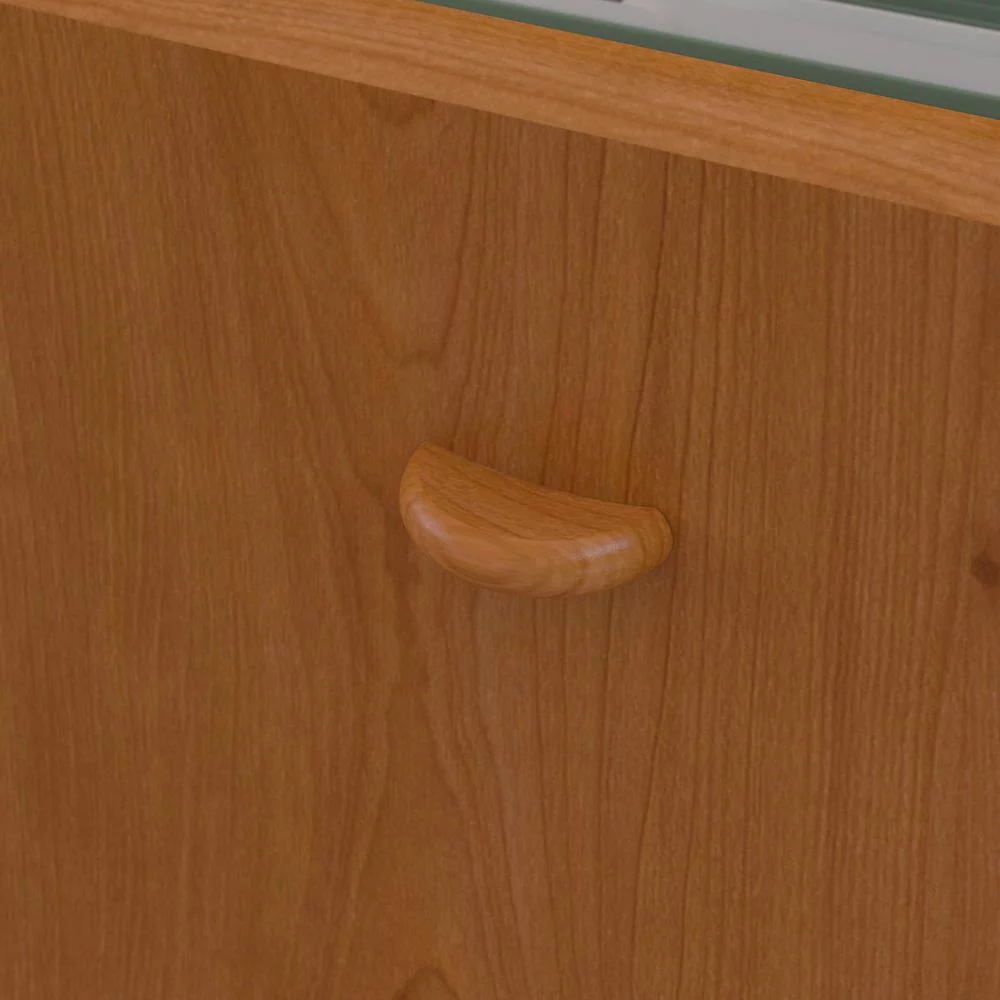 Series A 83" L Shaped Executive Desk in Natural Cherry - Engineered Wood