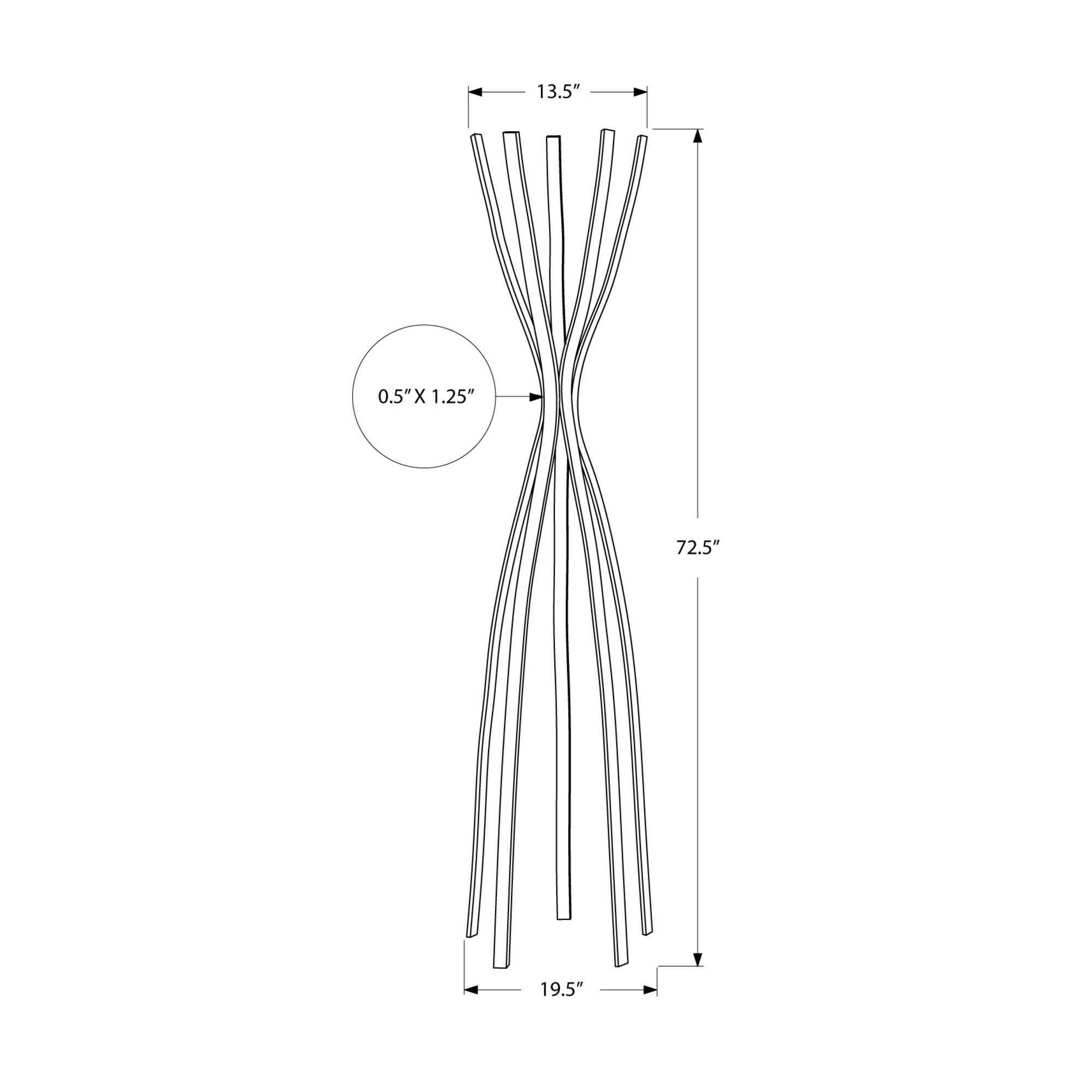 72x22 Contemporary Metal Coat Rack Satin Black - EveryRoom