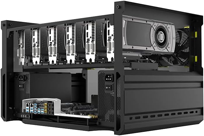 Mining Rig Frame 6 GPU Mining Frame Aluminum Stackable Rack Open Air Rig Frame Miner Case T2 T3 Without Fan