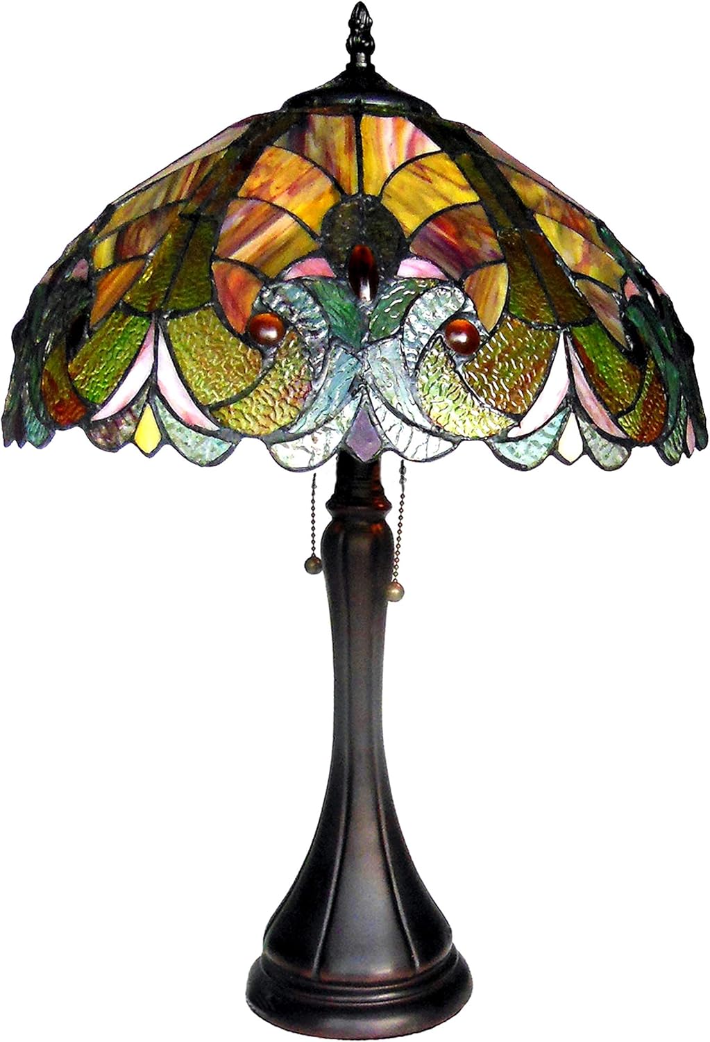 Tiffany-Style 2 Light Victorian Table Lamp 16" Shade
