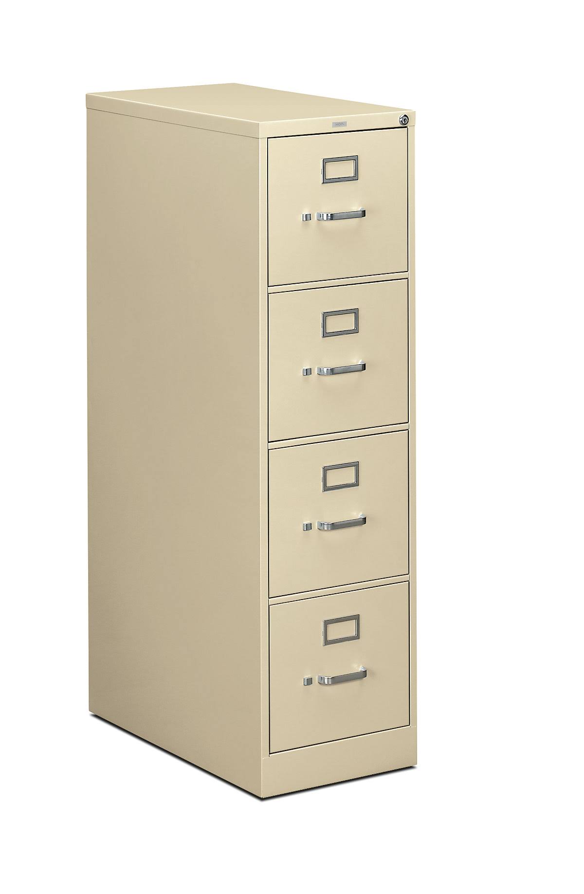 Hon 4-Drawer Vertical Lockable Filing Cabinet, Putty, Letter