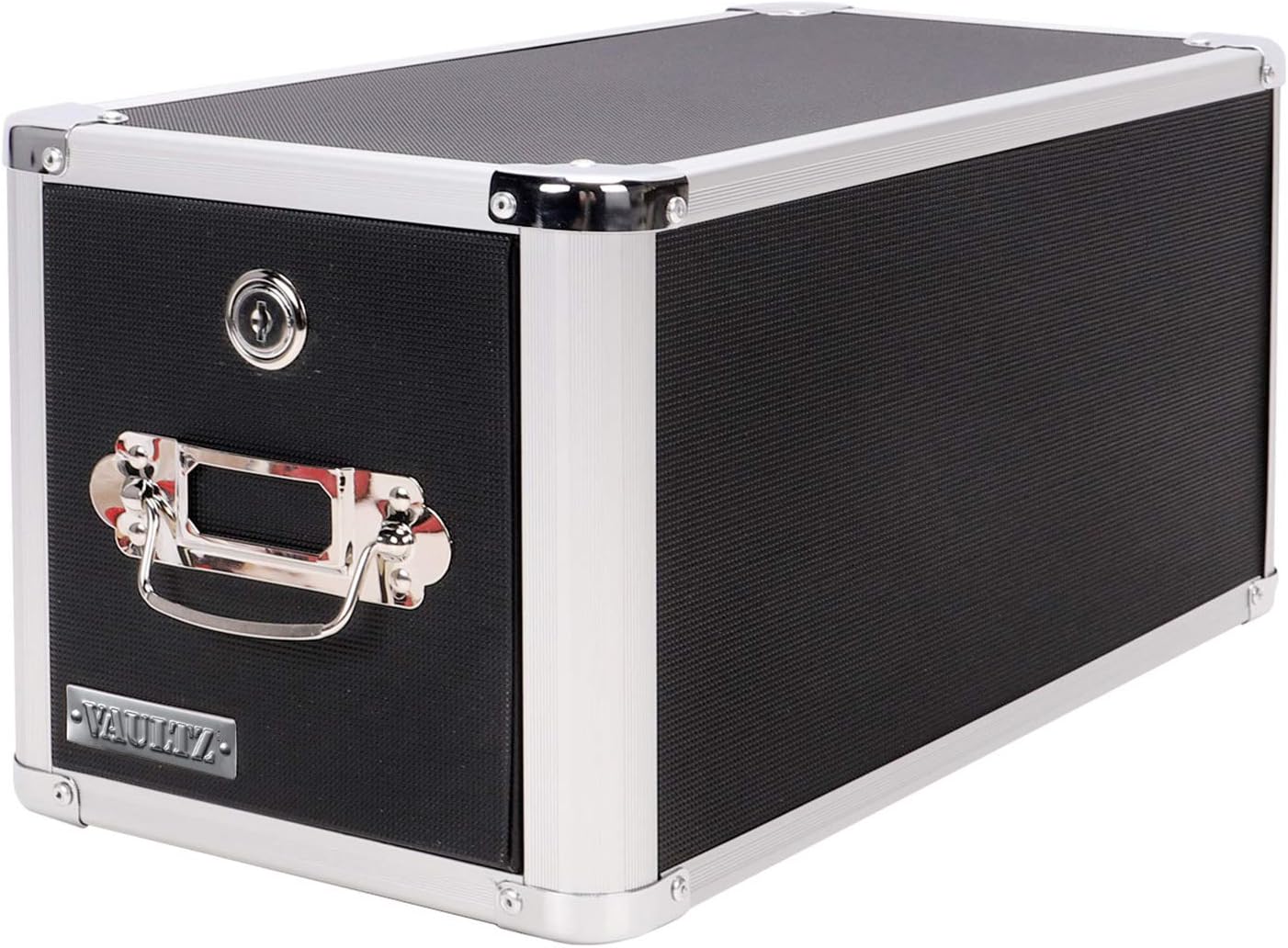 Vaultz Locking CD File Cabinet, 4 Drawers, 15.25 x 14.00 x 14.50 Inches, Black (VZ01049)