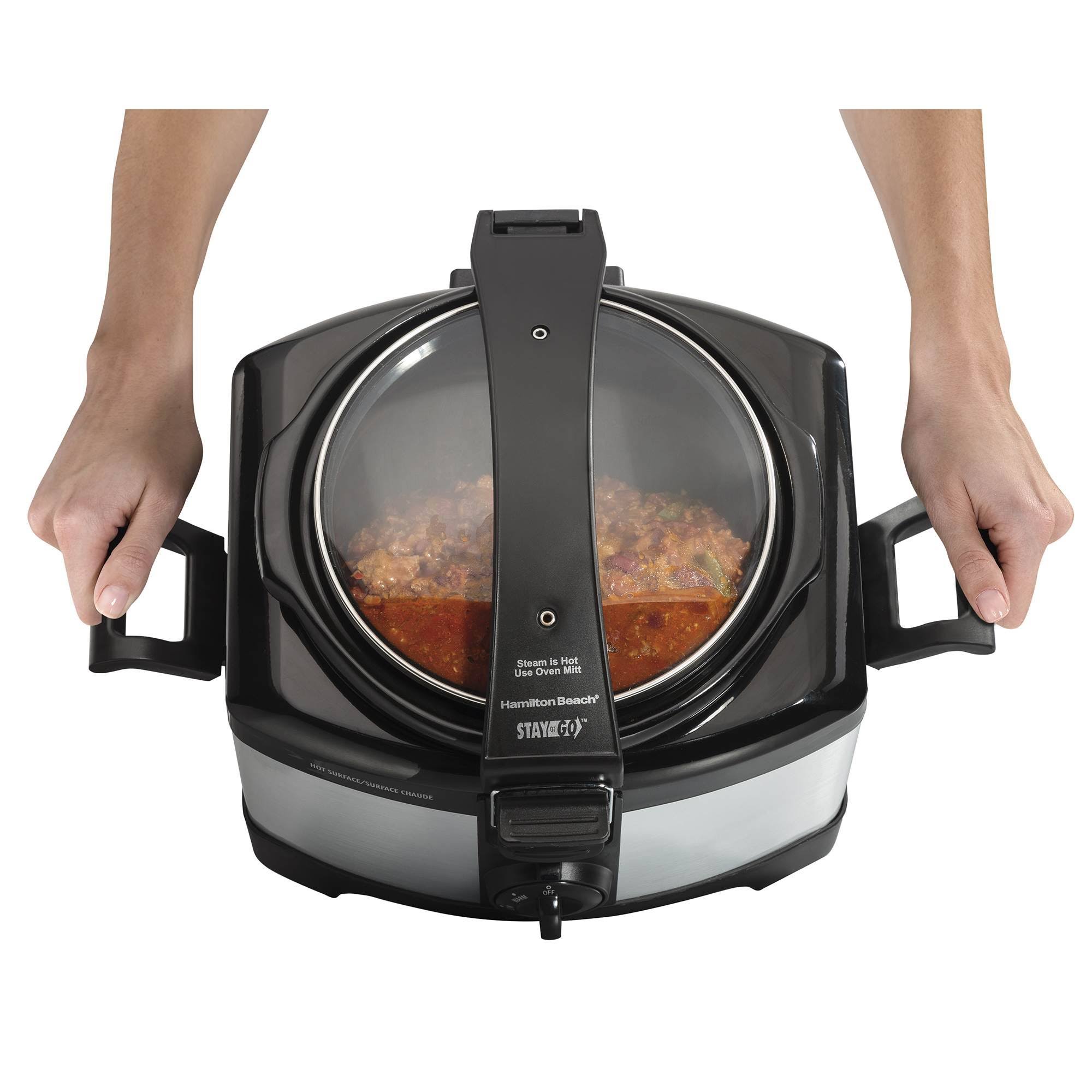 Hamilton Beach 33540A Connectables Slow Cooker, Silver, 4 Quarts