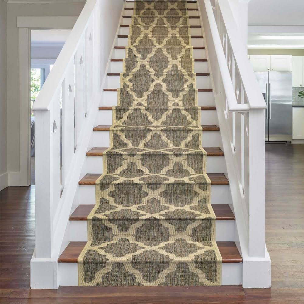 runrug USA Trellis Tweed Stair Carpet Runner Length: 2 foot, Width