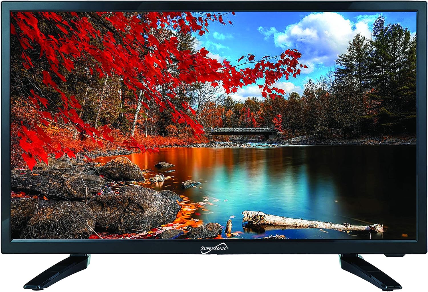 SuperSonic SC-2411 LED Widescreen HDTV & Monitor 24 Flat Screen with USB Compatibility, SD Card Reader, HDMI & AC/DC Input: Built-in Digital Noise Reduction (DC Cable not Included)