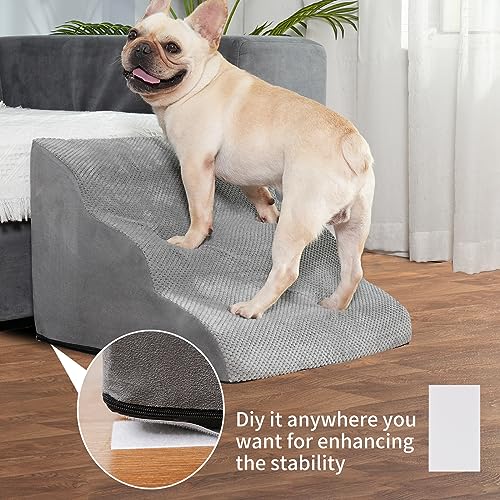 28 Inch High Dog Stairs & Steps for High Bed, Extra Wide 6 Tier Pet stairs, Dog Couch/Ramps for Small Dogs, Injured Pets or Older Dogs to Get On Bed, Pet Steps with Handle and Washable Cover