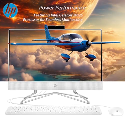 HP All-in-One Desktop Computer | 21.5" FHD 1920 x 1080 Display | 32GB RAM | 1TB Storage | Wired Keyboard & Mouse | Webcam | RJ-45 | Intel Dual-Core Processor | w/WOWPC Bundle | Windows 11 Pro