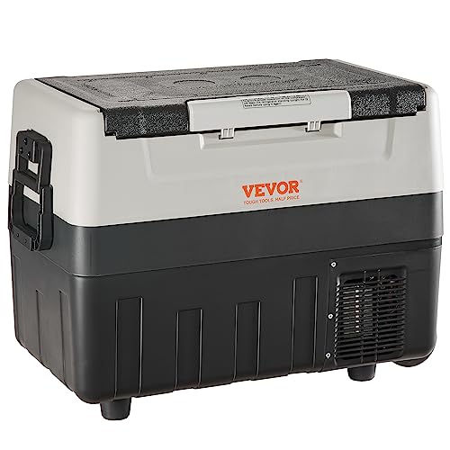 VEVOR Portable Car Refrigerator, 12 Volt Refrigerator with Compressor, -4℉ to 68℉, DC 12/24V, AC 110-240V(Home & Car Use)