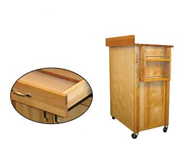 Catskill Craftsmen 61532 Deluxe Butcher Block Cart with Backsplash
