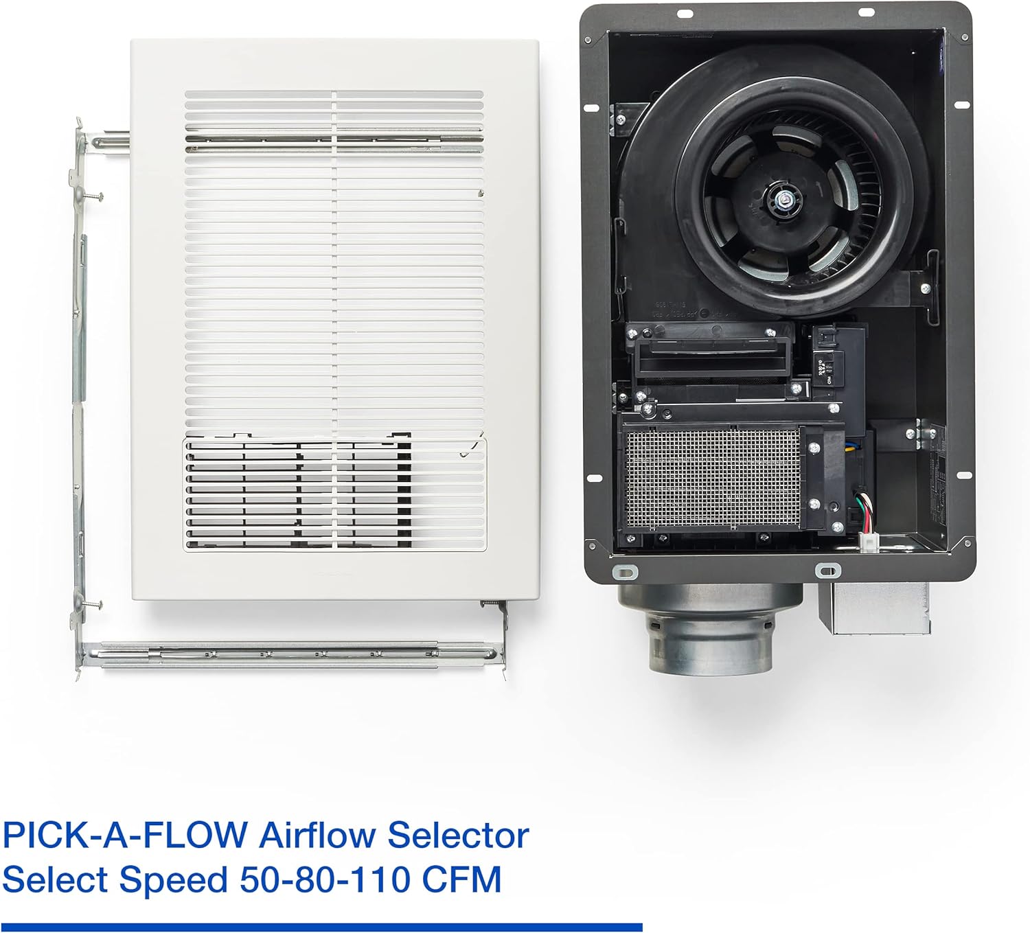 Panasonic FV-0511VHL1 WhisperWarm DC Bathroom Fan with Light and Heater - Simplified Ventilation and Heat - 50-80-110 CFM